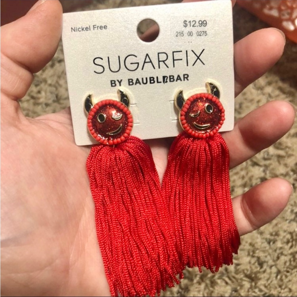 Baublebar x Sugarfix Red Devil tassel earrings